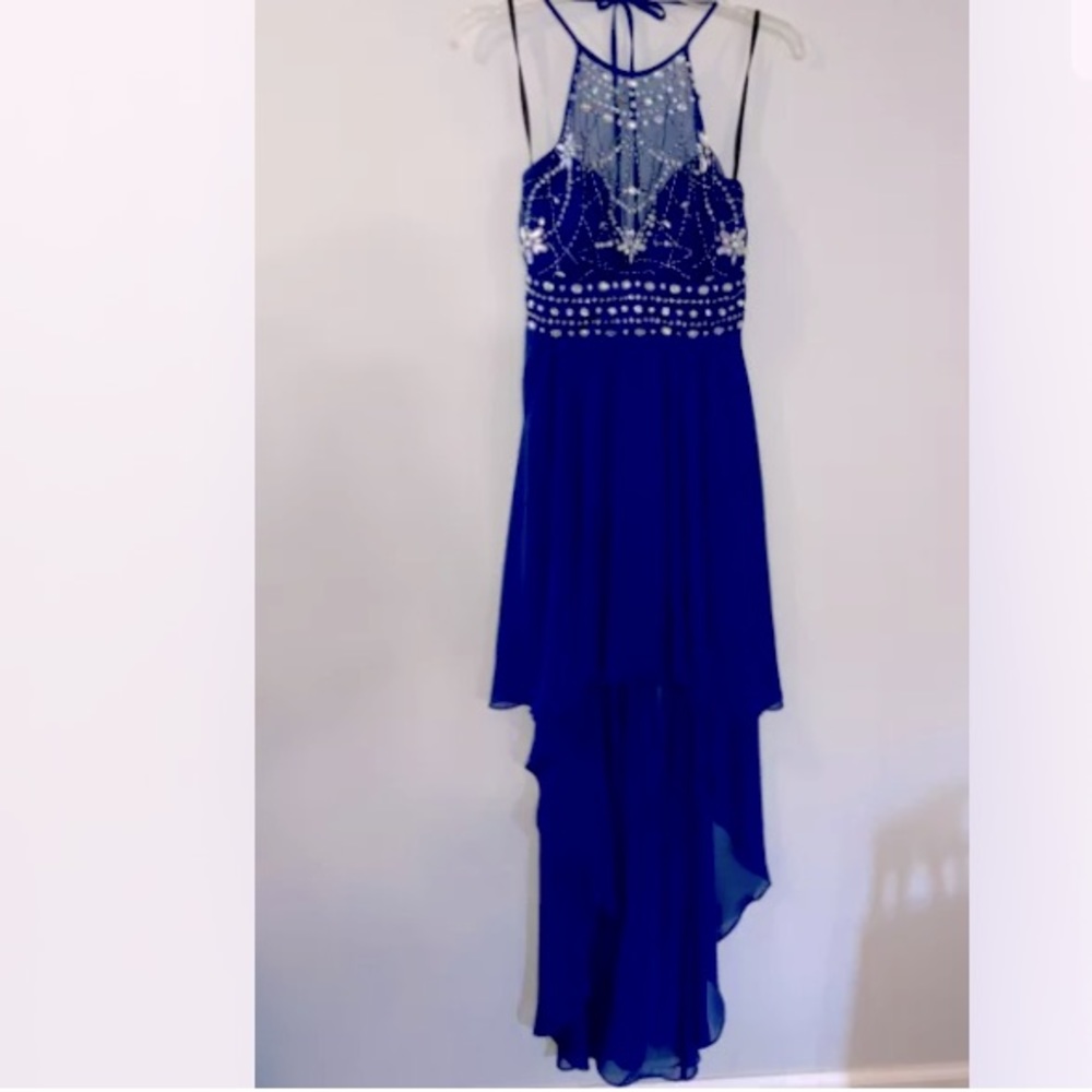 B. Darlin Dress Royal Blue Size 9/10 Hi-Lo Chiffon